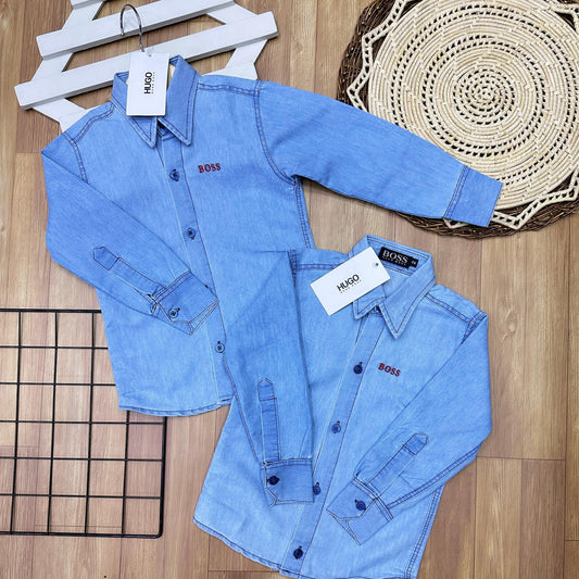 Camisa Jeans HB Infantil Manga Longa - Última Peça