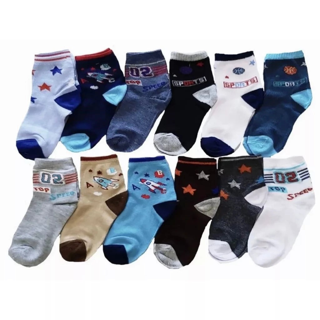 Kit 12 Pares de Meia Infantil -Menino Super Promoção!
